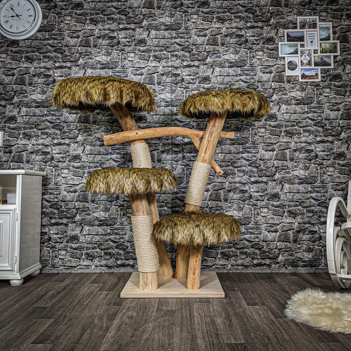 Naturkratzbaum 2323 Kratzbaum Natur Holz Design 132 cm hoch