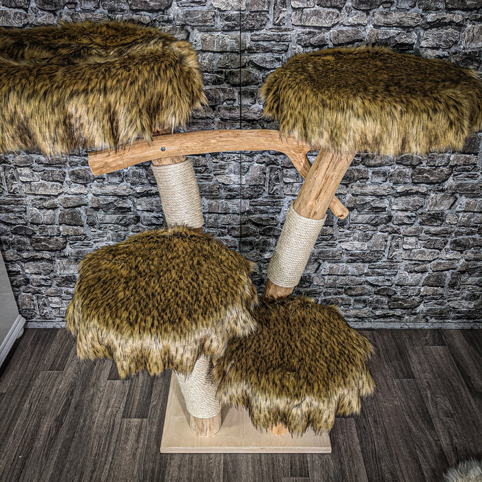 Naturkratzbaum 2323 Kratzbaum Natur Holz Design 132 cm hoch