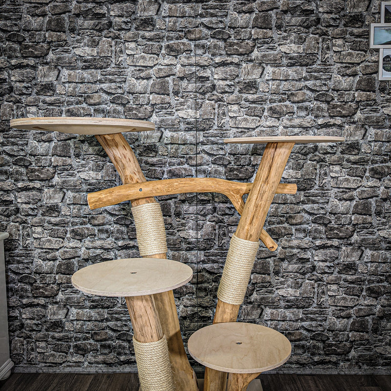 Naturkratzbaum 2323 Kratzbaum Natur Holz Design 132 cm hoch