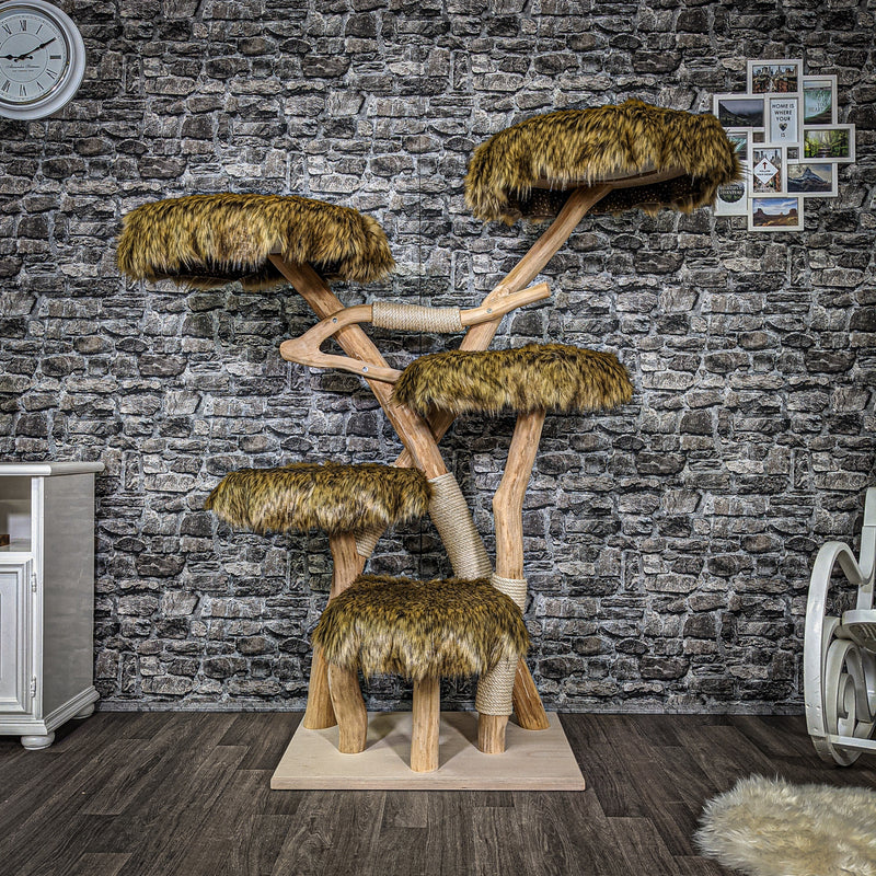 Naturkratzbaum 2324 Kratzbaum Natur Holz Design 160 cm hoch