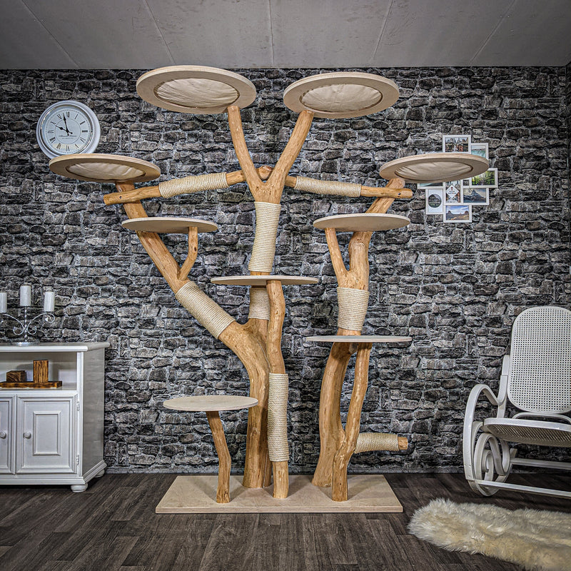 Naturkratzbaum 2327 Kratzbaum Natur Holz Design 205 cm hoch