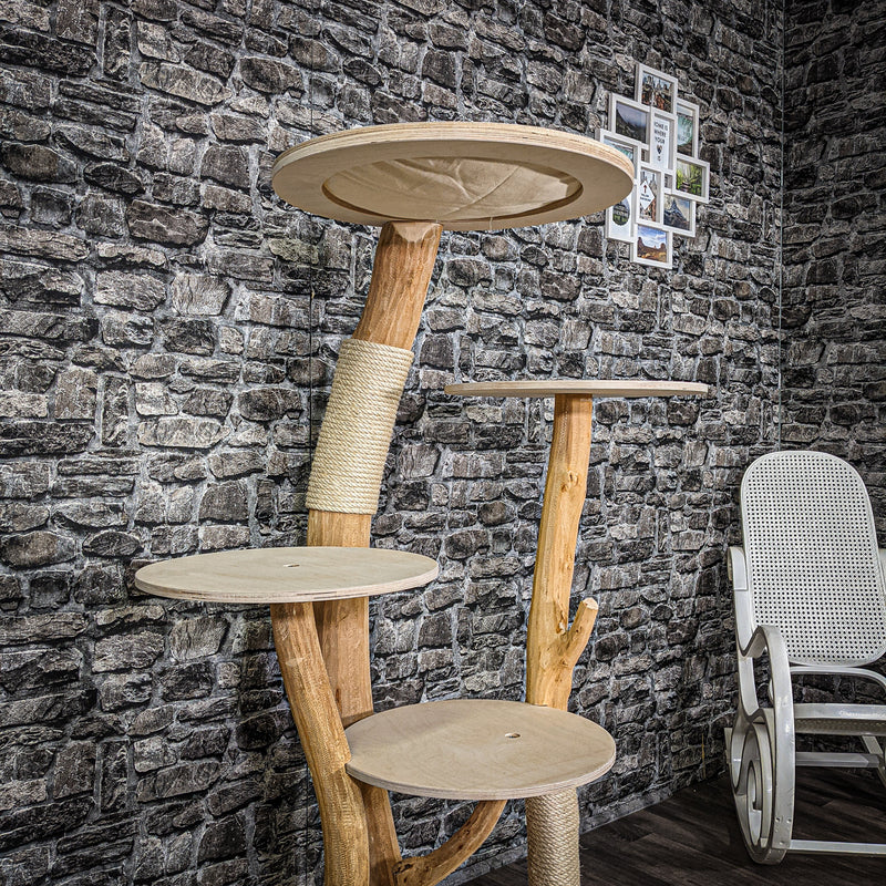 Naturkratzbaum 2352 Kratzbaum Natur Holz Design 145 cm hoch
