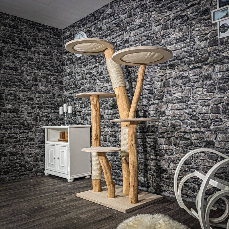 Naturkratzbaum 2375 Kratzbaum Natur Holz Design 173 cm hoch