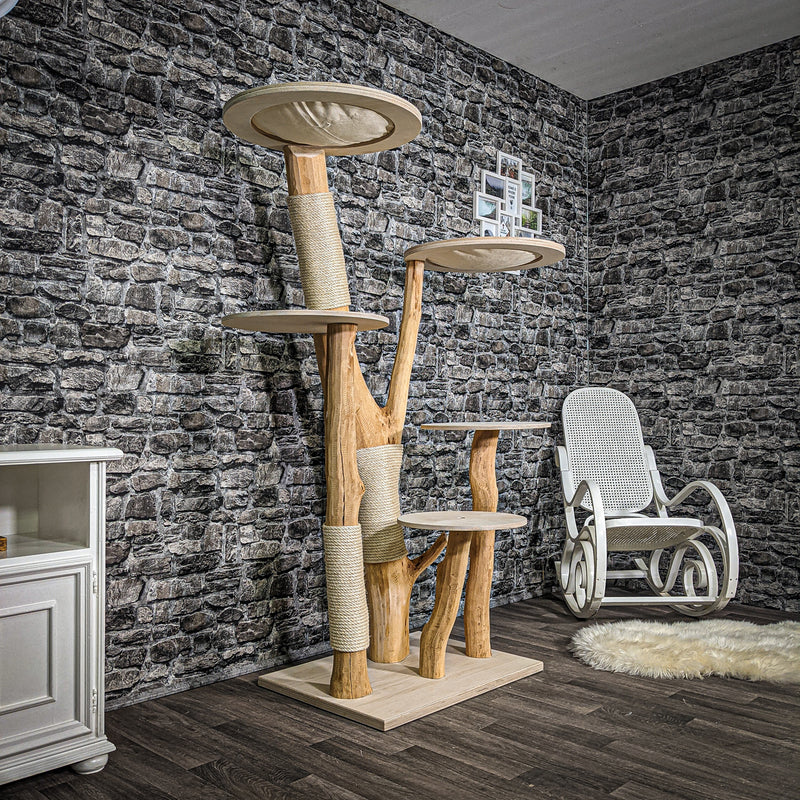 Naturkratzbaum 2375 Kratzbaum Natur Holz Design 173 cm hoch