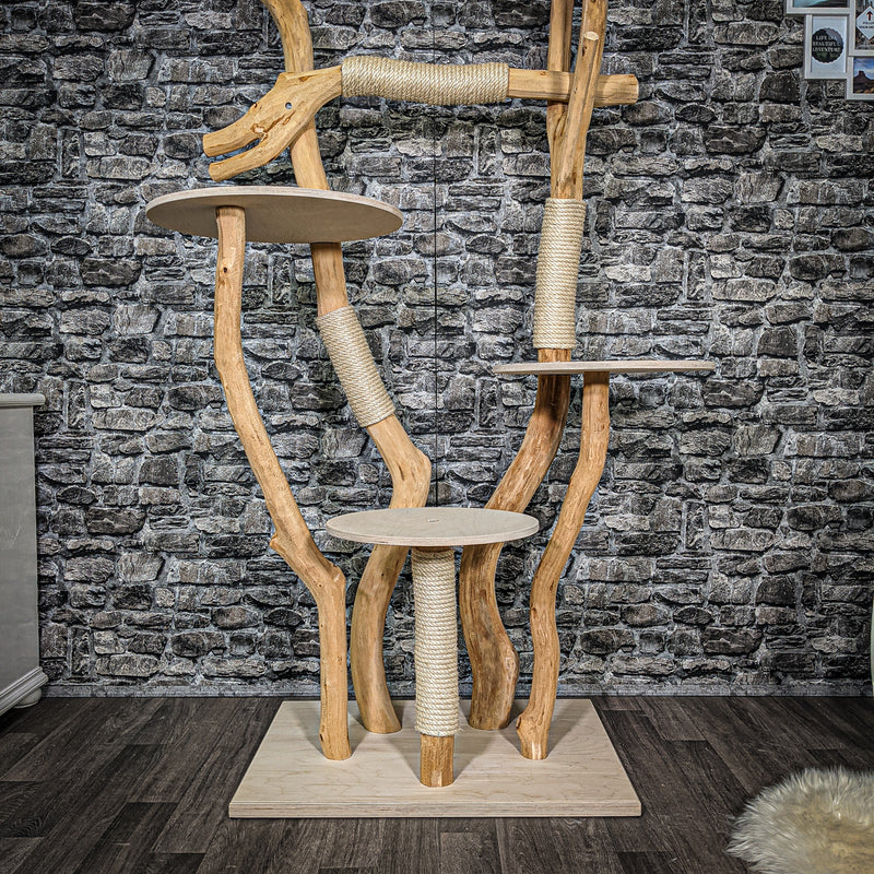 Naturkratzbaum 2378 Kratzbaum Natur Holz Design 205 cm hoch