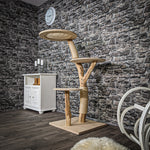 - RESERVIERT + ÄNDERUNGEN - Naturkratzbaum 2384 Kratzbaum Natur Holz Design 135 cm hoch