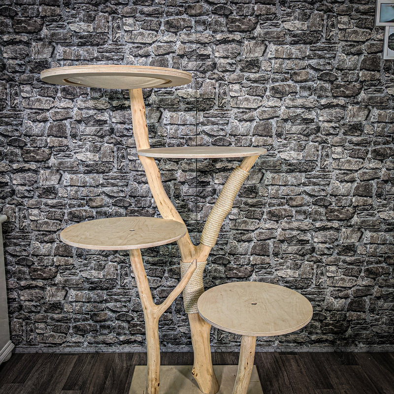 Naturkratzbaum 2408 Kratzbaum Natur Holz Design 145 cm hoch