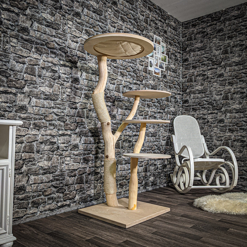 Naturkratzbaum 2415 Kratzbaum Natur Holz Design 145 cm hoch