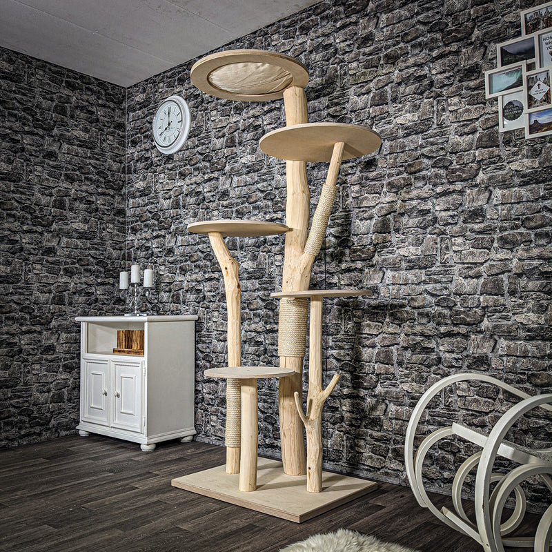 Naturkratzbaum 2426 Kratzbaum Natur Holz Design 197 cm hoch