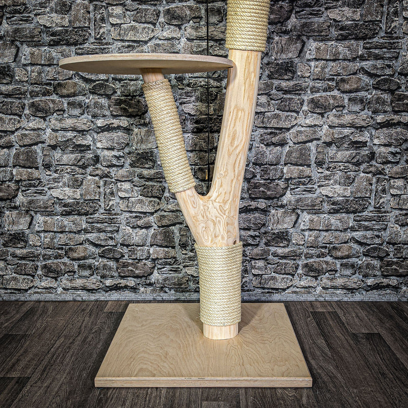 Naturkratzbaum 129 cm hoch Kratzbaum Natur Holz Design 2721 Katzenbaum