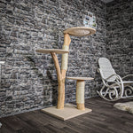 RESERVIERT - Naturkratzbaum 137 cm hoch Kratzbaum Natur Holz Design 2722 Katzenbaum