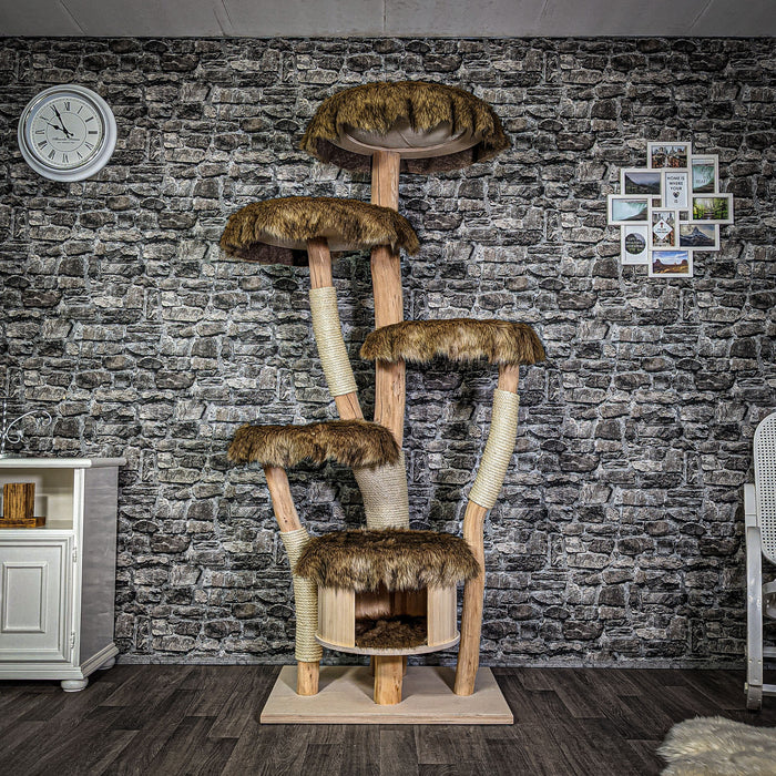 RESERVIERT Naturkratzbaum 193 cm hoch Kratzbaum Natur Holz Design 2725 Katzenbaum