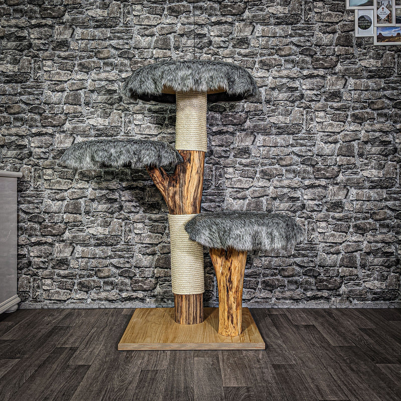 Naturkratzbaum 122 cm hoch Kratzbaum Natur Holz Design 2726 Katzenbaum