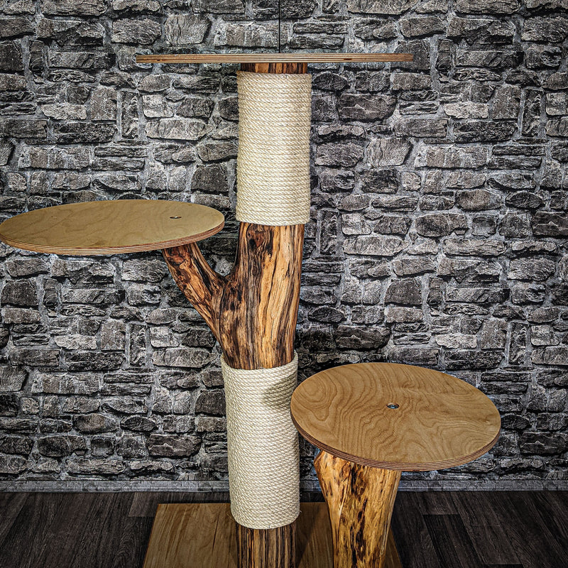 Naturkratzbaum 122 cm hoch Kratzbaum Natur Holz Design 2726 Katzenbaum