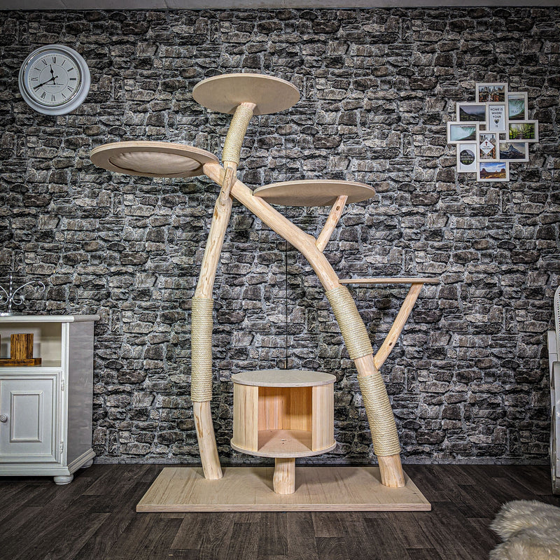 Naturkratzbaum 183 cm hoch Kratzbaum Natur Holz Design 2733 Katzenbaum