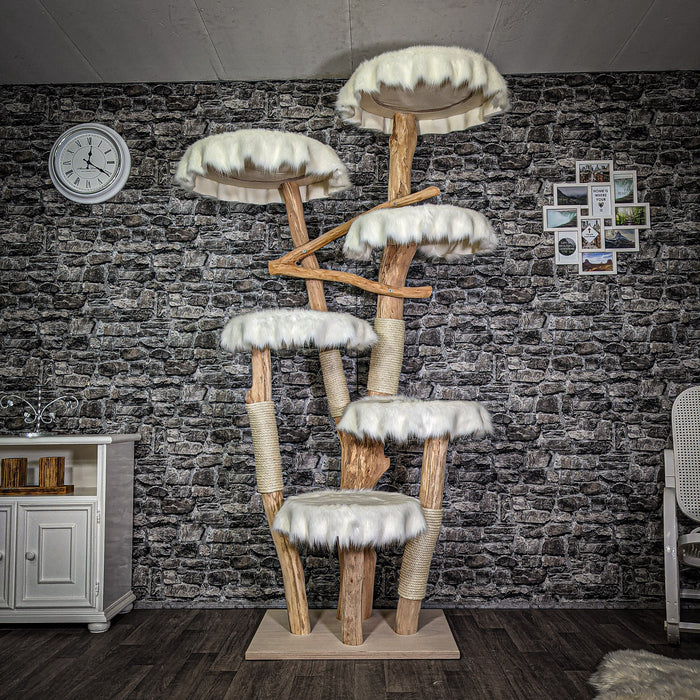 Naturkratzbaum 220 cm hoch Kratzbaum Natur Holz Design 2737 Katzenbaum