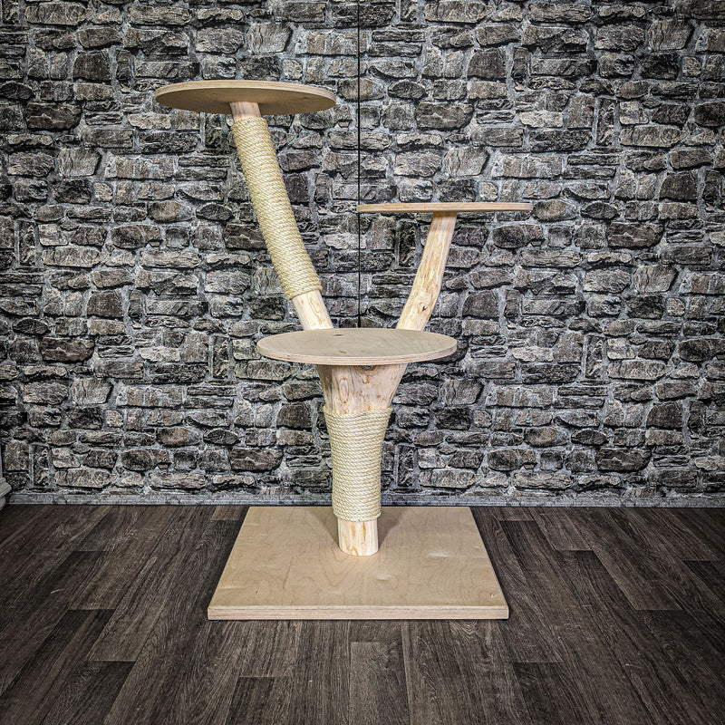 Naturkratzbaum 109 cm hoch Kratzbaum Natur Holz Design 2738 Katzenbaum