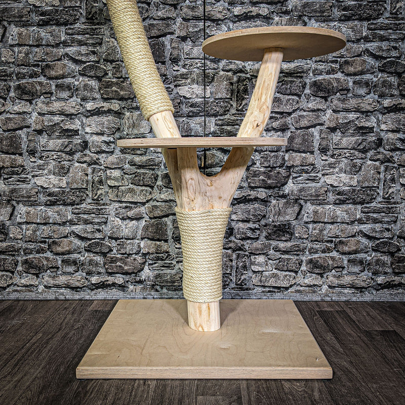 Naturkratzbaum 109 cm hoch Kratzbaum Natur Holz Design 2738 Katzenbaum