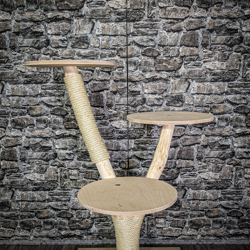 Naturkratzbaum 109 cm hoch Kratzbaum Natur Holz Design 2738 Katzenbaum