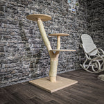 Naturkratzbaum 109 cm hoch Kratzbaum Natur Holz Design 2738 Katzenbaum