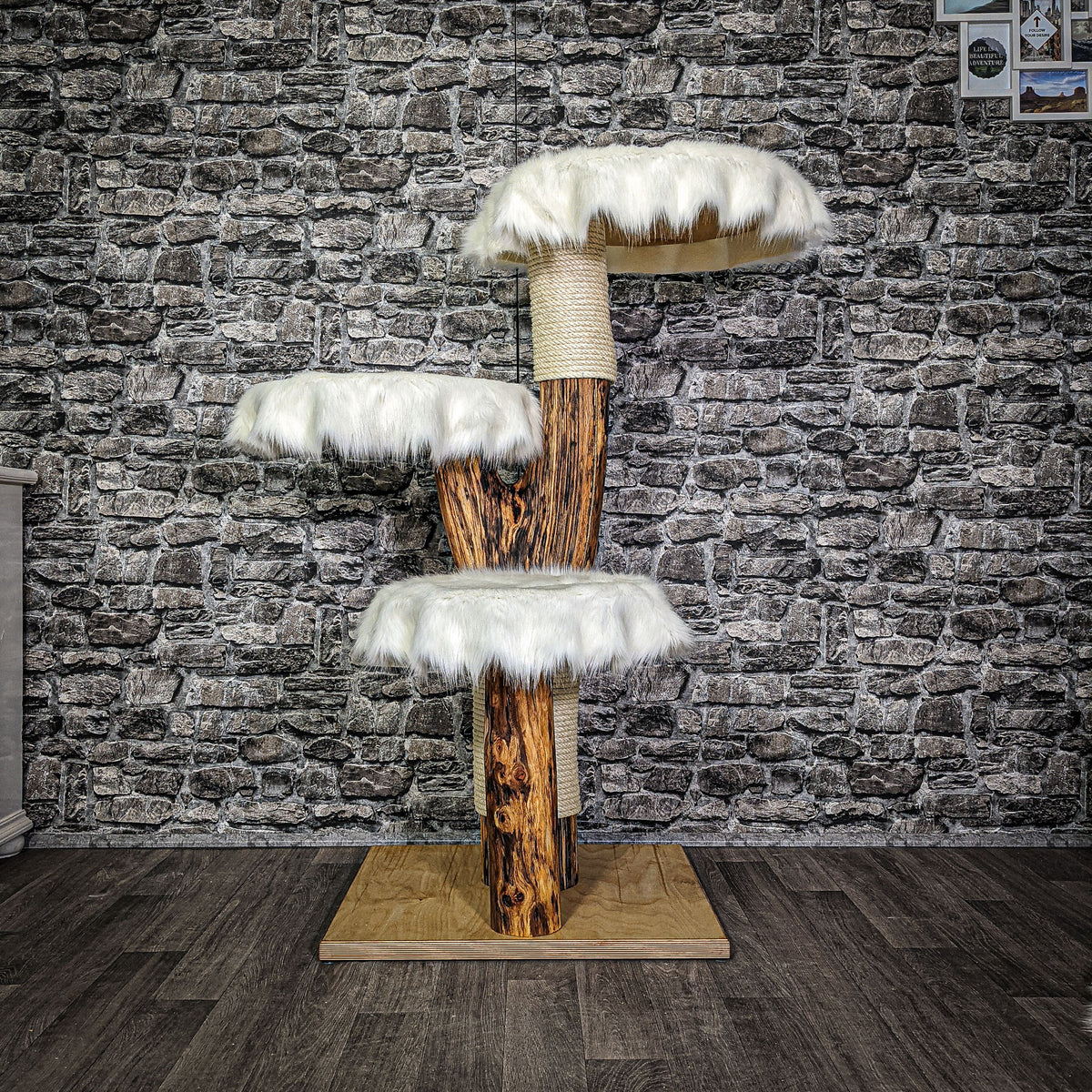 Naturkratzbaum 122 cm hoch Kratzbaum Natur Holz Design 2740 Katzenbaum