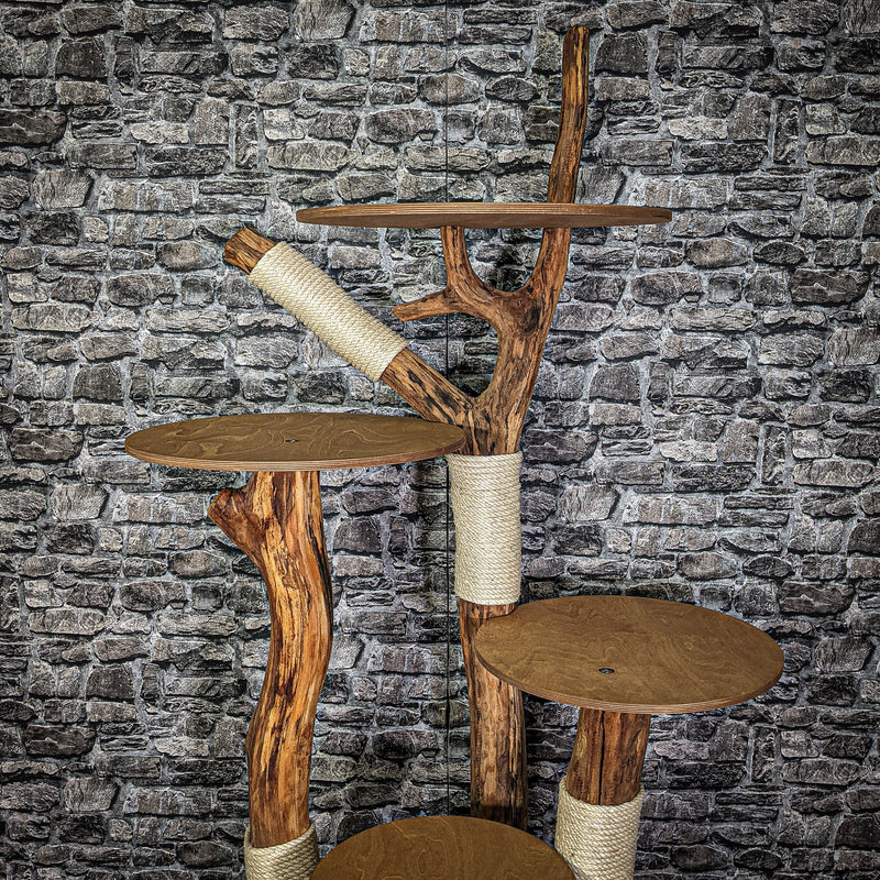 Naturkratzbaum 188 cm hoch Kratzbaum Natur Holz Design 2752 Katzenbaum