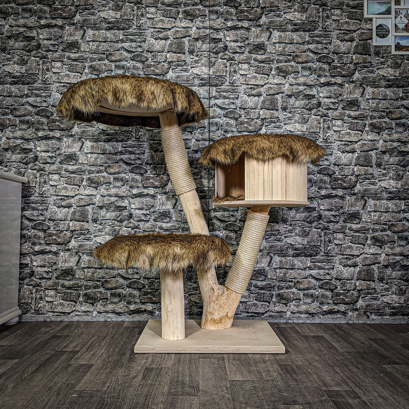 Naturkratzbaum 115 cm hoch Kratzbaum Natur Holz Design 2773 Katzenbaum