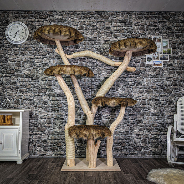 Naturkratzbaum 190 cm hoch Kratzbaum Natur Holz Design 2777 Katzenbaum