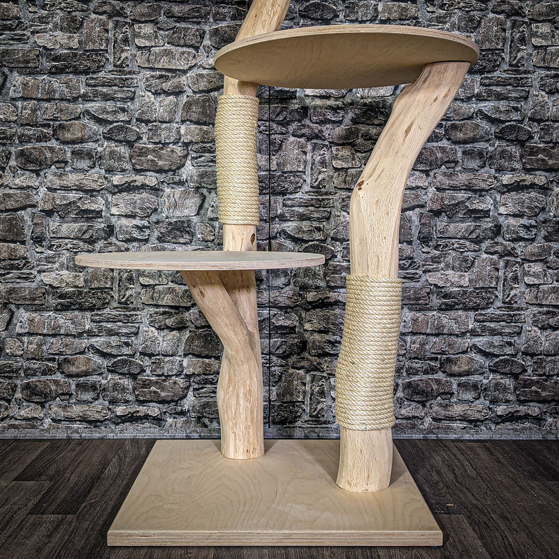 Naturkratzbaum 127 cm hoch Kratzbaum Natur Holz Design 2778 Katzenbaum