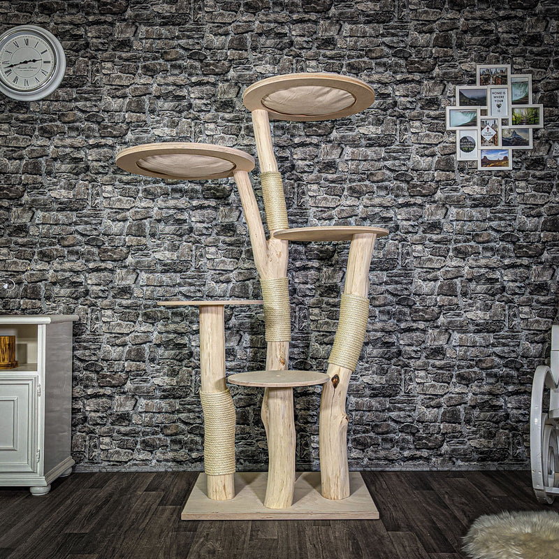 Naturkratzbaum 175 cm hoch Kratzbaum Natur Holz Design 2780 Katzenbaum