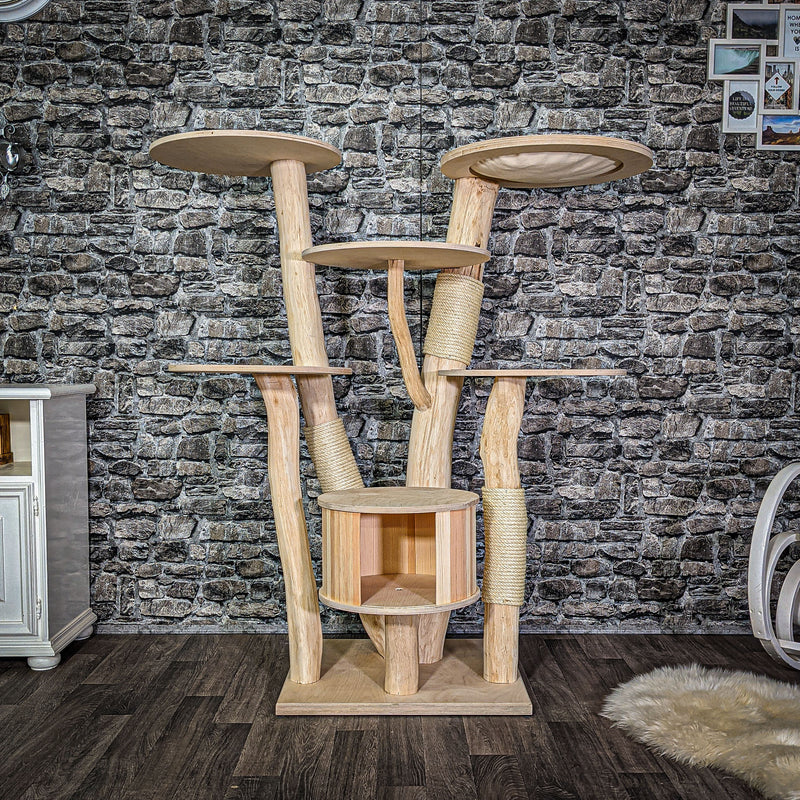 Naturkratzbaum 140 cm hoch Kratzbaum Natur Holz Design 2795 Katzenbaum