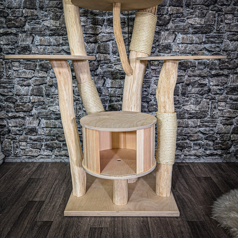 Naturkratzbaum 140 cm hoch Kratzbaum Natur Holz Design 2795 Katzenbaum