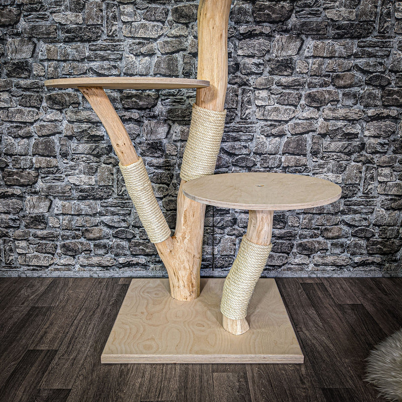 Naturkratzbaum 115 cm hoch Kratzbaum Natur Holz Design 2796 Katzenbaum