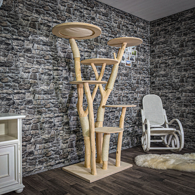 Naturkratzbaum 175 cm hoch Kratzbaum Natur Holz Design 2797 Katzenbaum