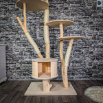 Naturkratzbaum 210 cm hoch Kratzbaum Natur Holz Design 2802 Katzenbaum
