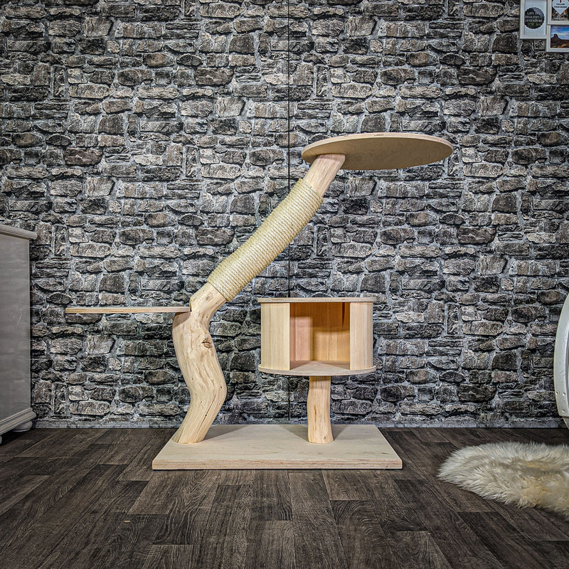 Naturkratzbaum 104 cm hoch Kratzbaum Natur Holz Design 2803 Katzenbaum