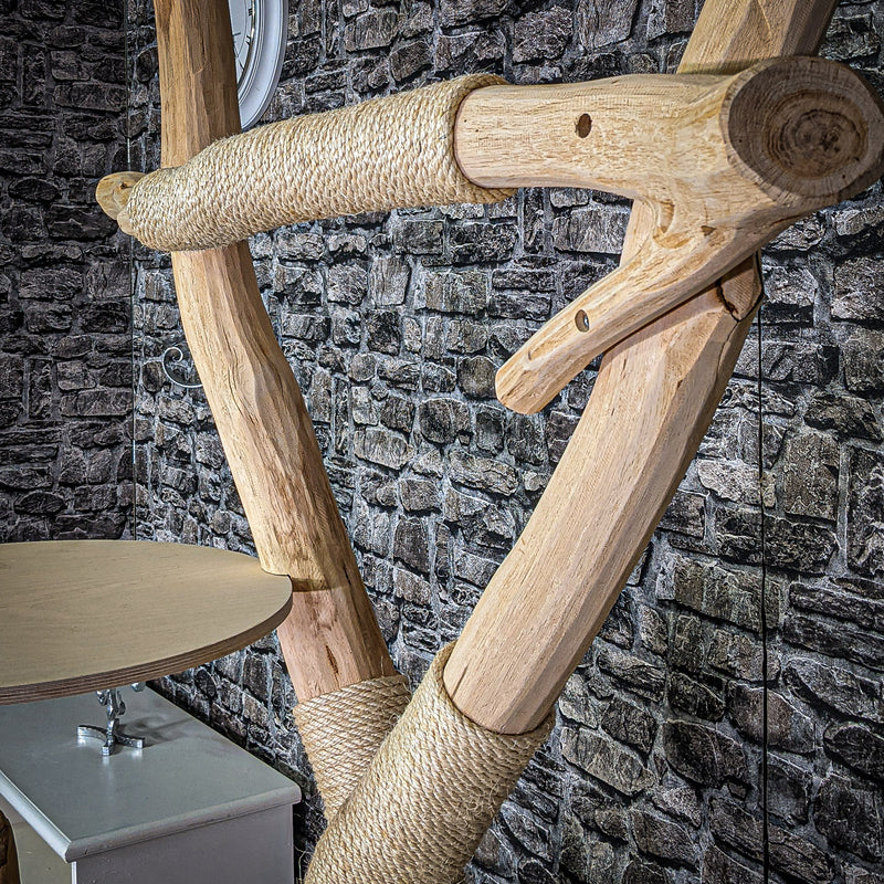 Naturkratzbaum 205 cm hoch Kratzbaum Natur Holz Design 2808 Katzenbaum