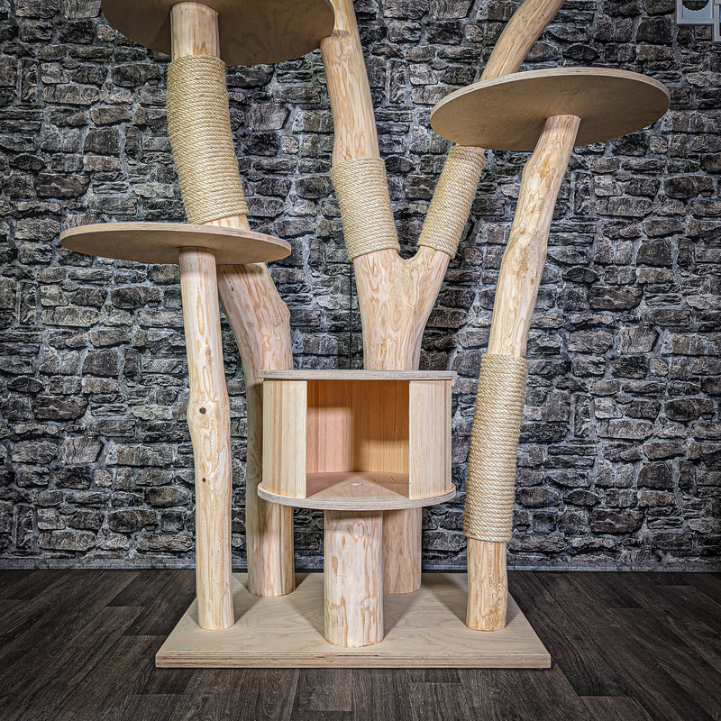 Naturkratzbaum 2811 Kratzbaum Natur Holz Design 226 cm hoch Katzenbaum
