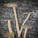 Naturkratzbaum 2811 Kratzbaum Natur Holz Design 226 cm hoch Katzenbaum