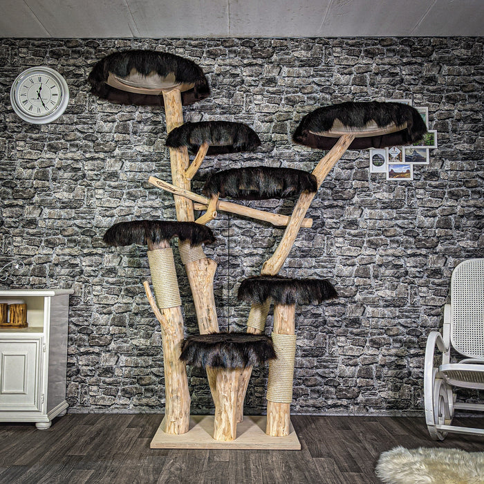 Naturkratzbaum 2815 Kratzbaum Natur Holz Design 224 cm hoch Katzenbaum