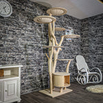 Naturkratzbaum 225 cm hoch Kratzbaum Natur Holz Design 2821 Katzenbaum