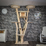 Naturkratzbaum 226 cm hoch Kratzbaum Natur Holz Design 2822 Katzenbaum