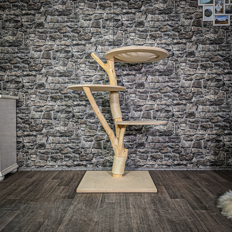 Naturkratzbaum 120 cm hoch Kratzbaum Natur Holz Design 2826 Katzenbaum