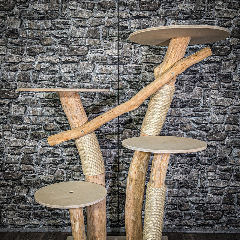 Naturkratzbaum 145 cm hoch Kratzbaum Natur Holz Design 2830 Katzenbaum