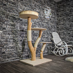 Naturkratzbaum 128 cm hoch Kratzbaum Natur Holz Design 2839 Katzenbaum