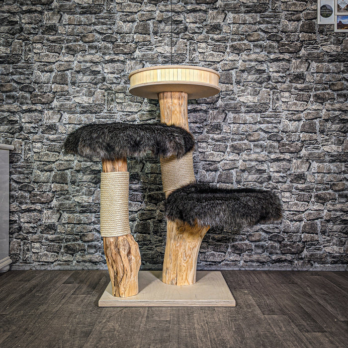 Naturkratzbaum 2869 Kratzbaum Natur Holz Design 114 cm hoch Katzenbaum