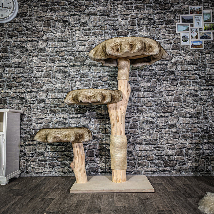 Naturkratzbaum 135 cm hoch Kratzbaum Natur Holz Design 2891 Katzenbaum