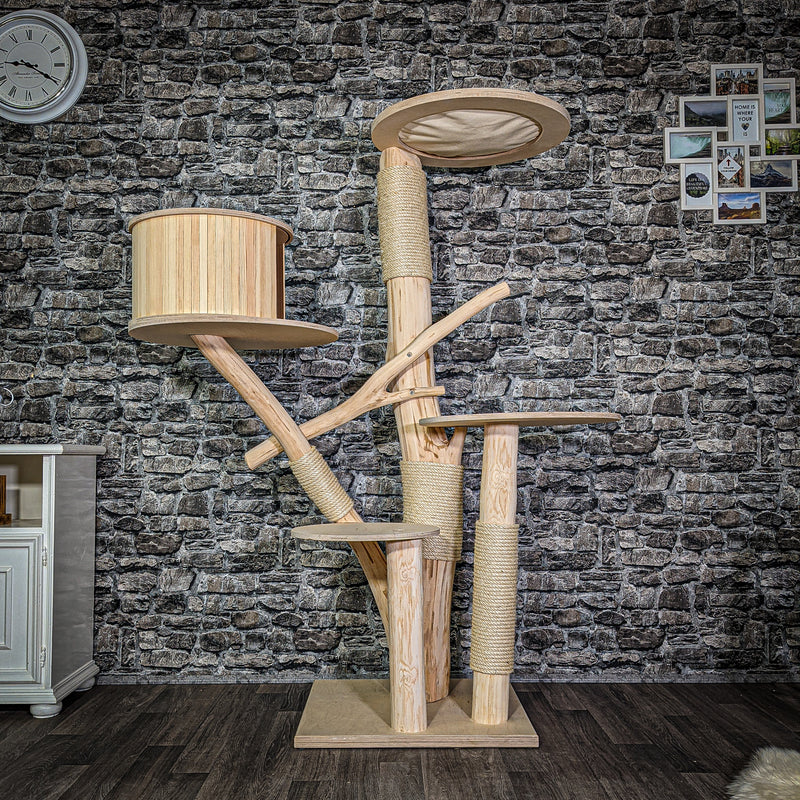Naturkratzbaum 170 cm hoch Kratzbaum Natur Holz Design 2909 Katzenbaum
