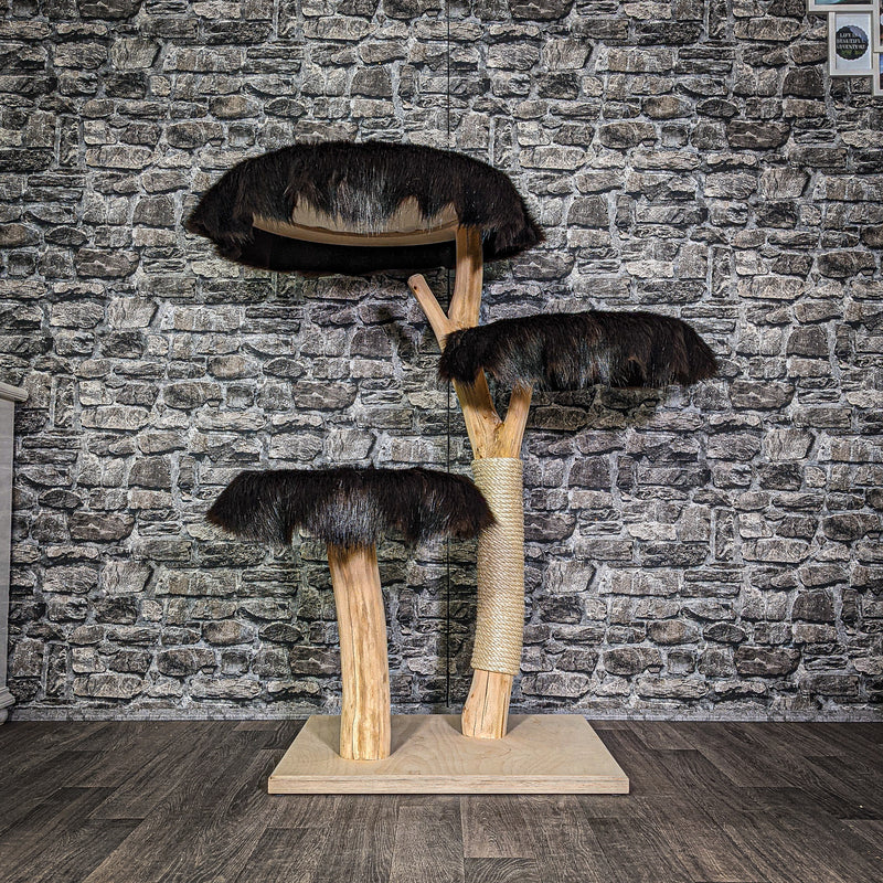 Naturkratzbaum 114 cm hoch Kratzbaum Natur Holz Design 2912 Katzenbaum