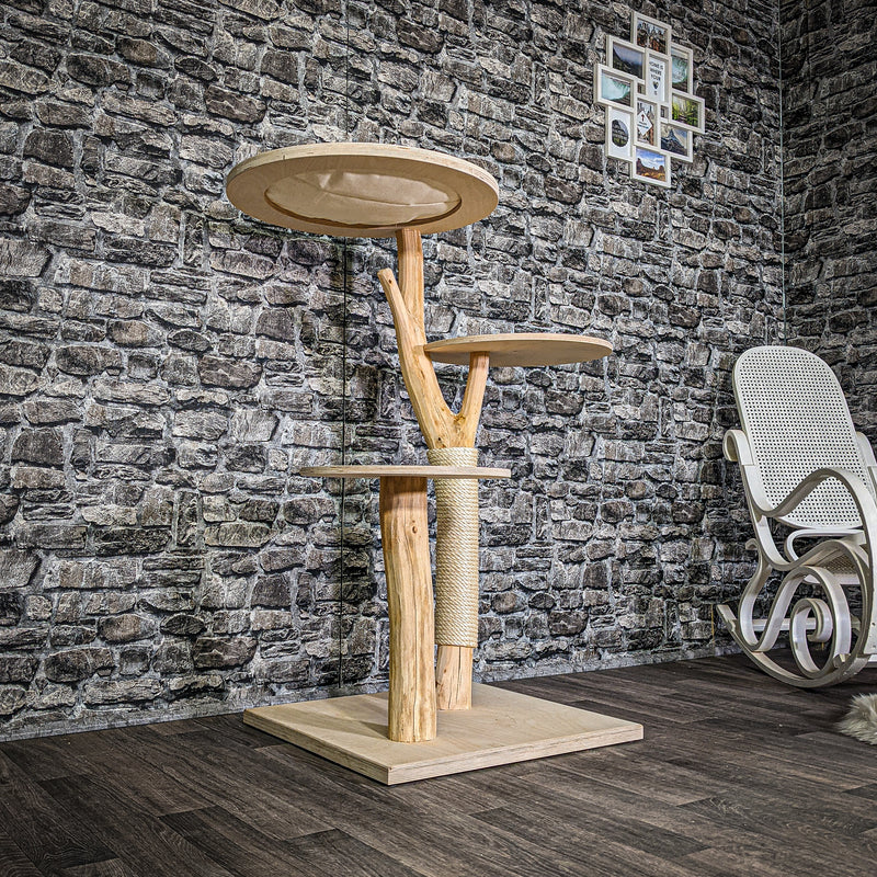 Naturkratzbaum 114 cm hoch Kratzbaum Natur Holz Design 2912 Katzenbaum